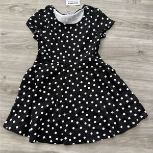 Old Navy Black & White Polka Dot Girls Dress